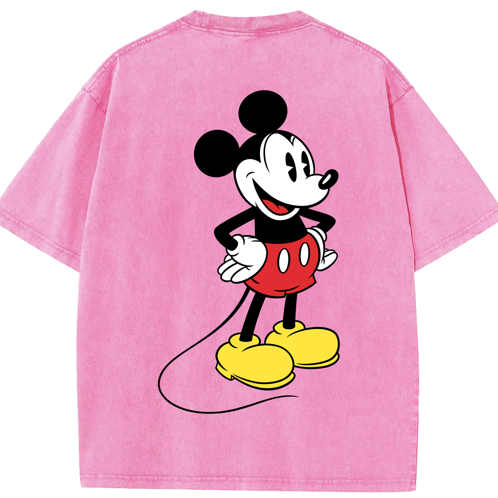 （画像用） ミッキーマウス Mickey Mouse 綿100% ヴィンテージ風 半袖Tシャツ（背面プリント）